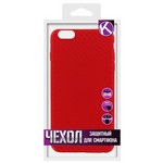 Силиконовая накладка карбон для iPhone 6 Plus Krutoff Red Силиконовая накладка карбон для iPhone 6 Plus Krutoff Red