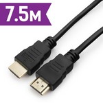 Кабель HDMI Гарнизон GCC-HDMI-7,5M, 7,5м, v1.4, M/M, черный, пакет Кабель HDMI Гарнизон GCC-HDMI-7,5M, 7,5м, v1.4, M/M, черный, пакет
