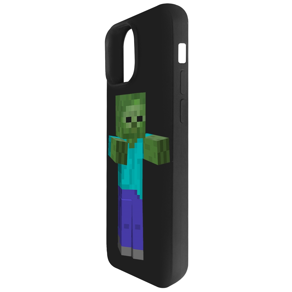 Чехол-накладка Krutoff Soft Case Minecraft-Гигант для iPhone 13 mini черный  оптом