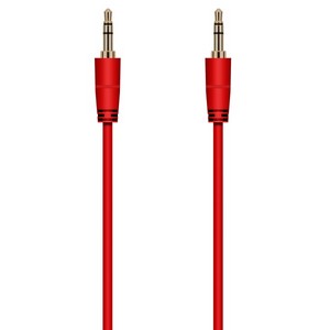 Аудио кабель AUX Krutoff 1m, красный (пакет) - фото 45485