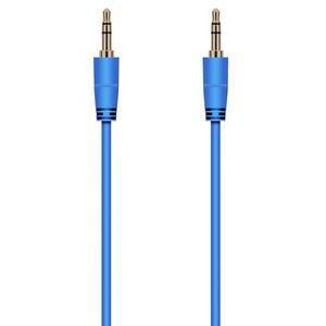 Аудио кабель AUX Krutoff 1m, синий (пакет) - фото 45491