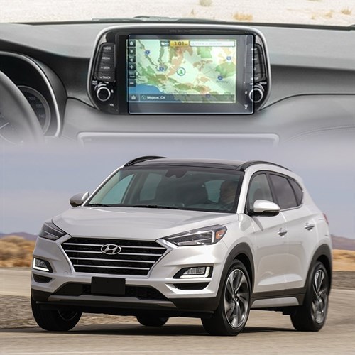 Защитное гибридное стекло Krutoff для экрана мультимедии Hyundai Tucson 3 рестайлинг 2018 - 2021 - фото 309928
