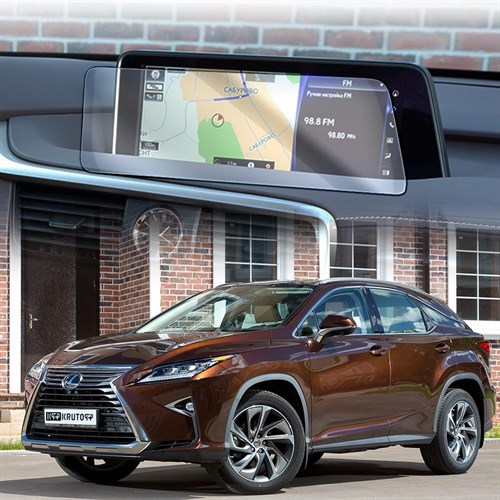 Защитное гибридное стекло Krutoff для экрана мультимедии Lexus RX IV 2015 - 2019 - фото 309991