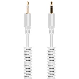 Аудио кабель AUX Krutoff Spiral, 1.8m (белый) - фото 33520