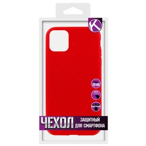 Накладка силиконовая плетеная Krutoff для iPhone 11 Pro (red) - фото 34697