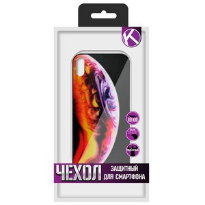 Чехол защитный Krutoff "ЭКРАН стекло" для iPhone XS (15471) - фото 35404