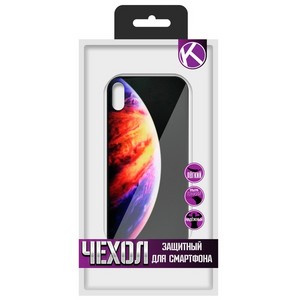 Чехол защитный Krutoff "ЭКРАН стекло" для iPhone XS (15479) - фото 35408