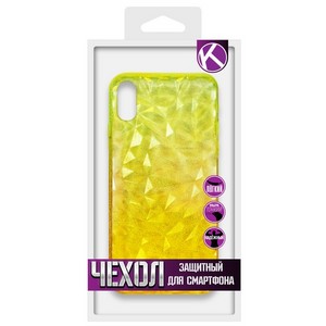 Накладка силиконовая Crystal Krutoff для iPhone X/XS (желтая) - фото 40146