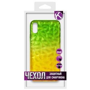 Накладка силиконовая Crystal Krutoff для iPhone X/XS (желто-зеленая) - фото 40151