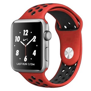 Ремешок Krutoff Silicone Sport для Apple Watch 42/44mm (red/black) 11 - фото 44079