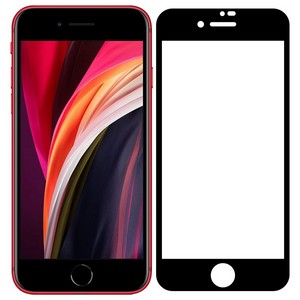 Стекло защитное Full Glue Premium Krutoff для iPhone SE 2020 черное - фото 46357