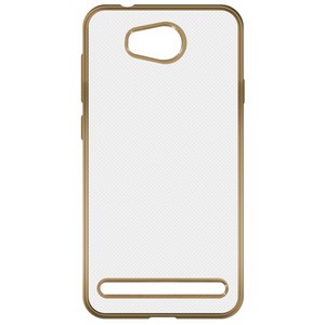 Накладка силиконовая с рамкой Krutoff для Huawei Y3II (gold) - фото 56464
