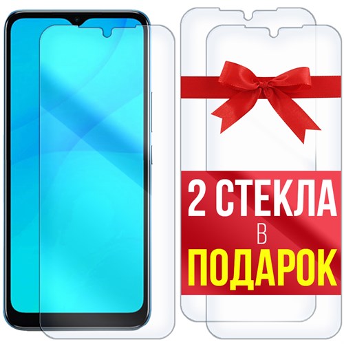 Комплект из 3-х защитных гибридных стекл Krutoff для INFINIX Smart 6 - фото 446364