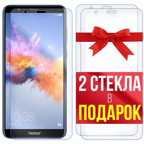 Комплект из 3-x защитных гибридных стекл Krutoff для Honor 7X - фото 492854