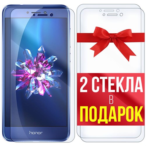 Комплект из 3-x защитных гибридных стекл Krutoff для Honor 8 Lite - фото 492858