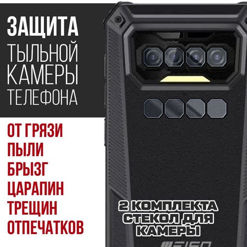 Стекло защитное гибридное Krutoff для камеры Oukitel F150 B2021 (2 шт.) - фото 492886