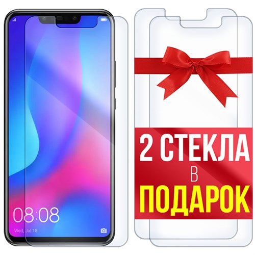 Комплект из 3-x защитных гибридных стекл Krutoff для Huawei Nova 3 - фото 493520