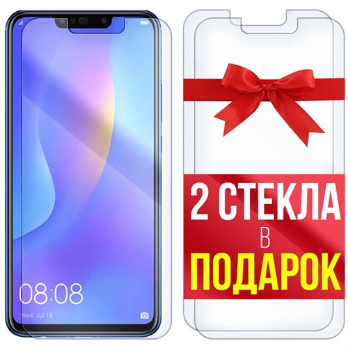 Комплект из 3-x защитных гибридных стекл Krutoff для Huawei Nova 3i - фото 493522