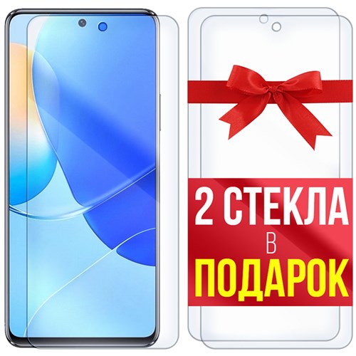 Комплект из 3-x защитных гибридных стекл Krutoff для Huawei Nova 9 SE - фото 493530