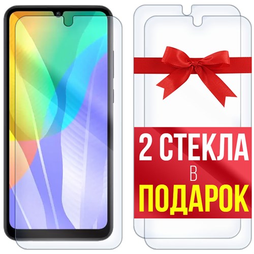 Комплект из 3-x защитных гибридных стекл Krutoff для Huawei Y6p - фото 512246