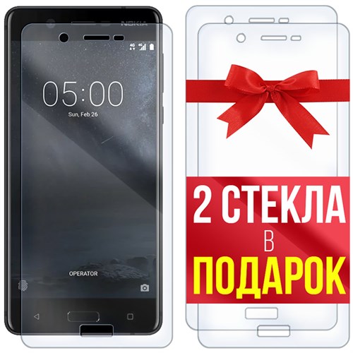 Комплект из 3-x защитных гибридных стекл Krutoff для Nokia 5 - фото 512336