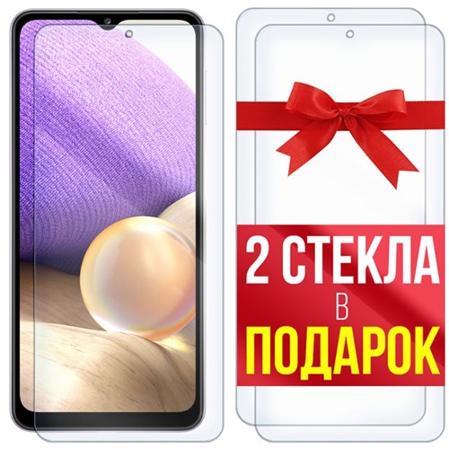 Комплект из 3-x защитных гибридных стекл Krutoff для Samsung Galaxy A32 - фото 517610