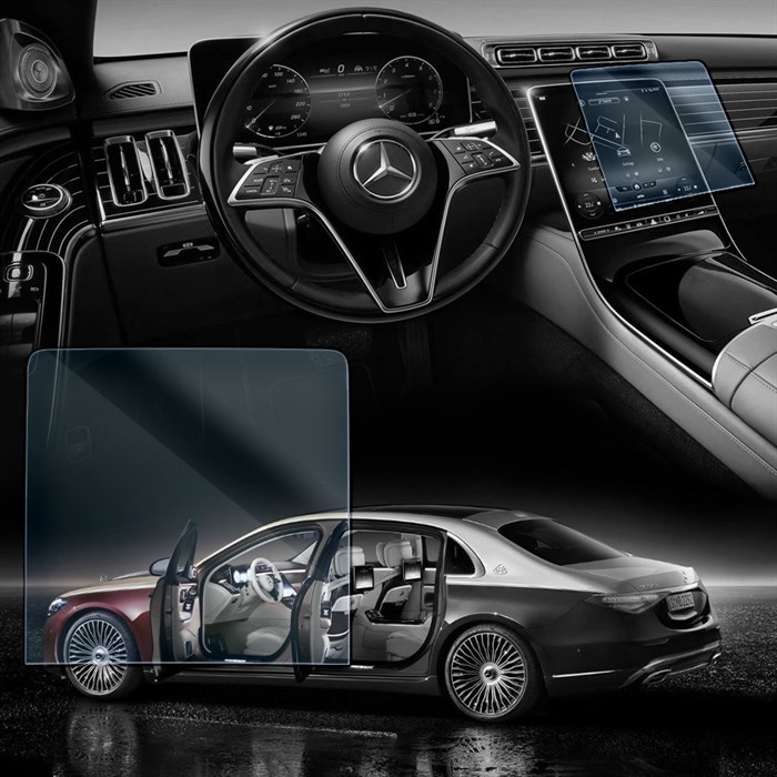 Защитное гибридное стекло Krutoff для экрана мулитьмедии Mercedes-Benz S-Class Maybach 2021 - фото 607244
