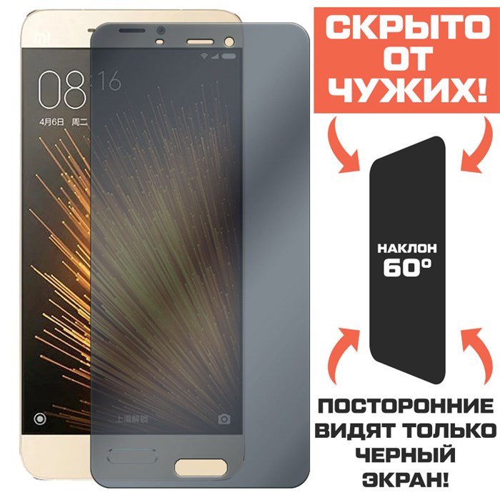 Стекло защитное гибридное Антишпион Krutoff для Xiaomi Mi 5 - фото 653328