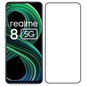 Стекло защитное Full Glue Premium Krutoff для Realme 8 5G черное - фото 72188