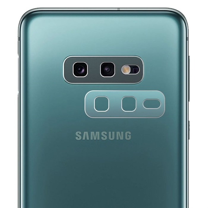 Стекло защитное гибридное МАТОВОЕ Krutoff для камеры Samsung Galaxy S10e (2 шт.) - фото 845701