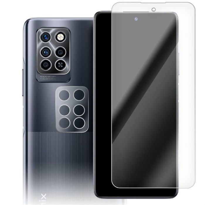 Стекло защитное гибридное Krutoff для INFINIX Note 10 Pro + защита камеры (2 шт.) - фото 853430