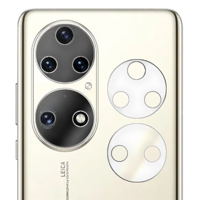 Стекло защитное гибридное Krutoff для камеры Huawei P50 (2 шт.) - фото 853469