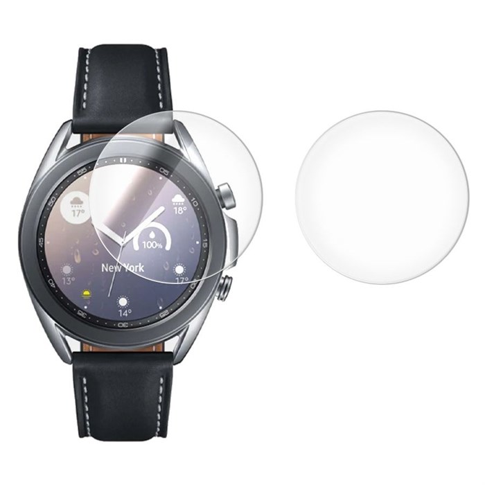 Стекло защитное гибридное Krutoff для Samsung Galaxy Watch 3 (41mm) 2 шт. - фото 853757