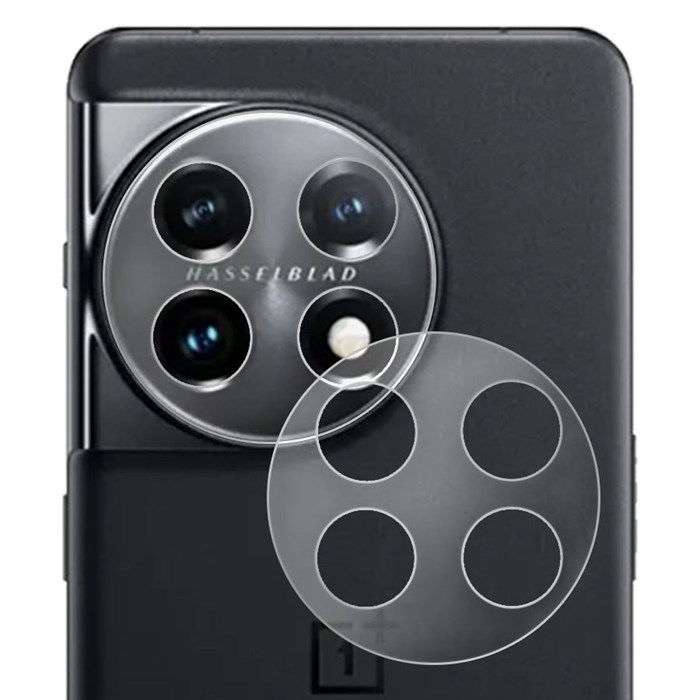 Стекло защитное гибридное Krutoff для камеры OnePlus 11 (2 шт.) - фото 853990