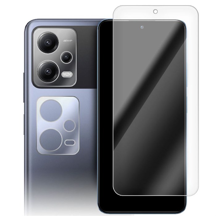 Стекло защитное гибридное Krutoff для Xiaomi Poco X5 + защита камеры (2 шт.) - фото 862793