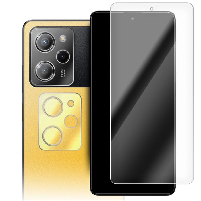 Стекло защитное гибридное Krutoff для Xiaomi Poco X5 Pro + защита камеры (2 шт.) - фото 862794