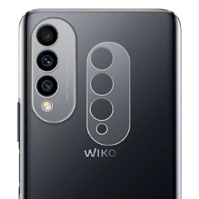 Стекло защитное гибридное МАТОВОЕ Krutoff для камеры Wiko T50 (2 шт.) - фото 925024