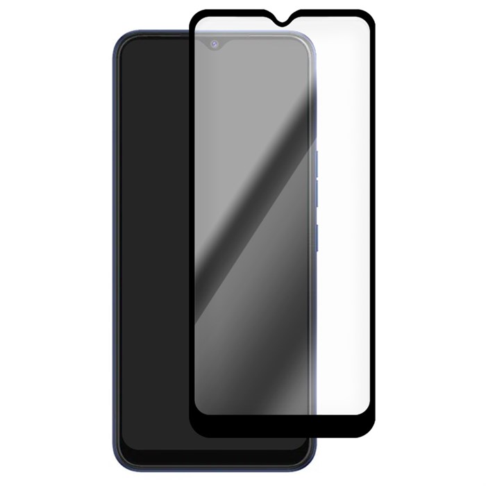 Стекло защитное Full Glue Premium Krutoff для Samsung Galaxy A03 Core черное - фото 943268