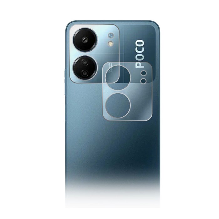 Стекло защитное гибридное Krutoff для камеры Xiaomi Poco C65 (2шт.) - фото 991074