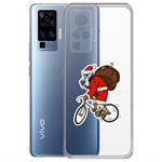 Чехол-накладка Krutoff Clear Case Санта-курьер для Vivo X50 Pro Чехол-накладка Krutoff Clear Case Санта-курьер для Vivo X50 Pro