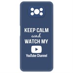 Чехол-накладка Krutoff Silicone Case YouTube для Xiaomi Poco X3/X3 Pro (синий) Чехол-накладка Krutoff Silicone Case YouTube для Xiaomi Poco X3/X3 Pro (синий)