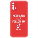Чехол-накладка Krutoff Silicone Case TikToK для Xiaomi Redmi 9T (красный) Чехол-накладка Krutoff Silicone Case TikToK для Xiaomi Redmi 9T (красный)