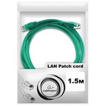 Патч-корд UTP Cablexpert PP12-1.5M/G кат.5e, 1.5м, литой, многожильный (зелёный) Патч-корд UTP Cablexpert PP12-1.5M/G кат.5e, 1.5м, литой, многожильный (зелёный)