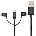 USB кабель Promate uniLink-Trio 3 в 1 (Lightning MFI + micro USB + Type-C) 1.2m, grey USB кабель Promate uniLink-Trio 3 в 1 (Lightning MFI + micro USB + Type-C) 1.2m, grey