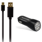 АЗУ Promate CarKit-M 2хUSB port, 3.1A + кабель micro USB (black) АЗУ Promate CarKit-M 2хUSB port, 3.1A + кабель micro USB (black)