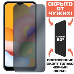 Стекло защитное гибридное Антишпион Krutoff для Samsung Galaxy A01 (A015)/ M01 (M015)