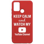 Чехол-накладка Krutoff Silicone Case YouTube для Honor 9A красный Чехол-накладка Krutoff Silicone Case YouTube для Honor 9A красный