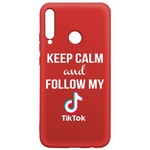 Чехол-накладка Krutoff Silicone Case TikTok для Huawei P40 Lite E/ Honor 9C красный Чехол-накладка Krutoff Silicone Case TikTok для Huawei P40 Lite E/ Honor 9C красный