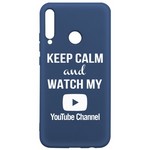 Чехол-накладка Krutoff Silicone Case YouTube для Huawei P40 Lite E/ Honor 9C синий Чехол-накладка Krutoff Silicone Case YouTube для Huawei P40 Lite E/ Honor 9C синий