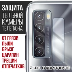 Стекло защитное гибридное Krutoff для камеры TCL 20L (2 шт.)